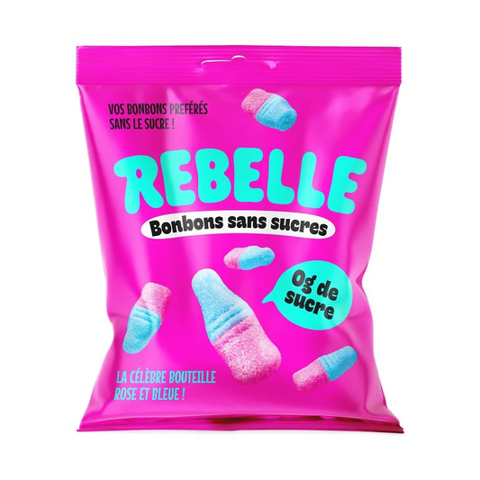 Bouteilles Roses & Bleues Sans Sucres – Sachet 50 g