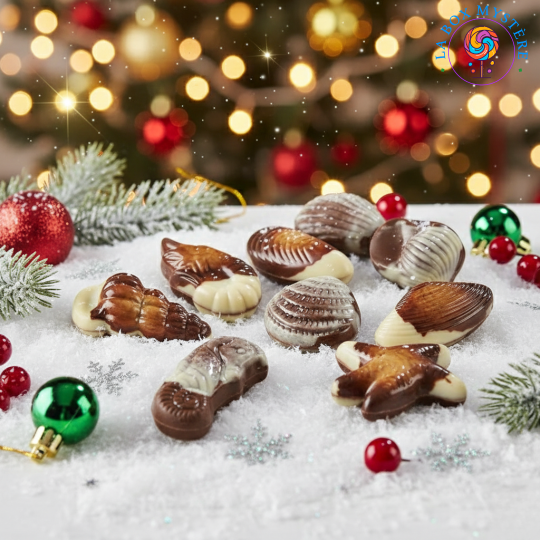 Fruits de Mer Fourrés au Praliné – Chocolats Belges Ickx